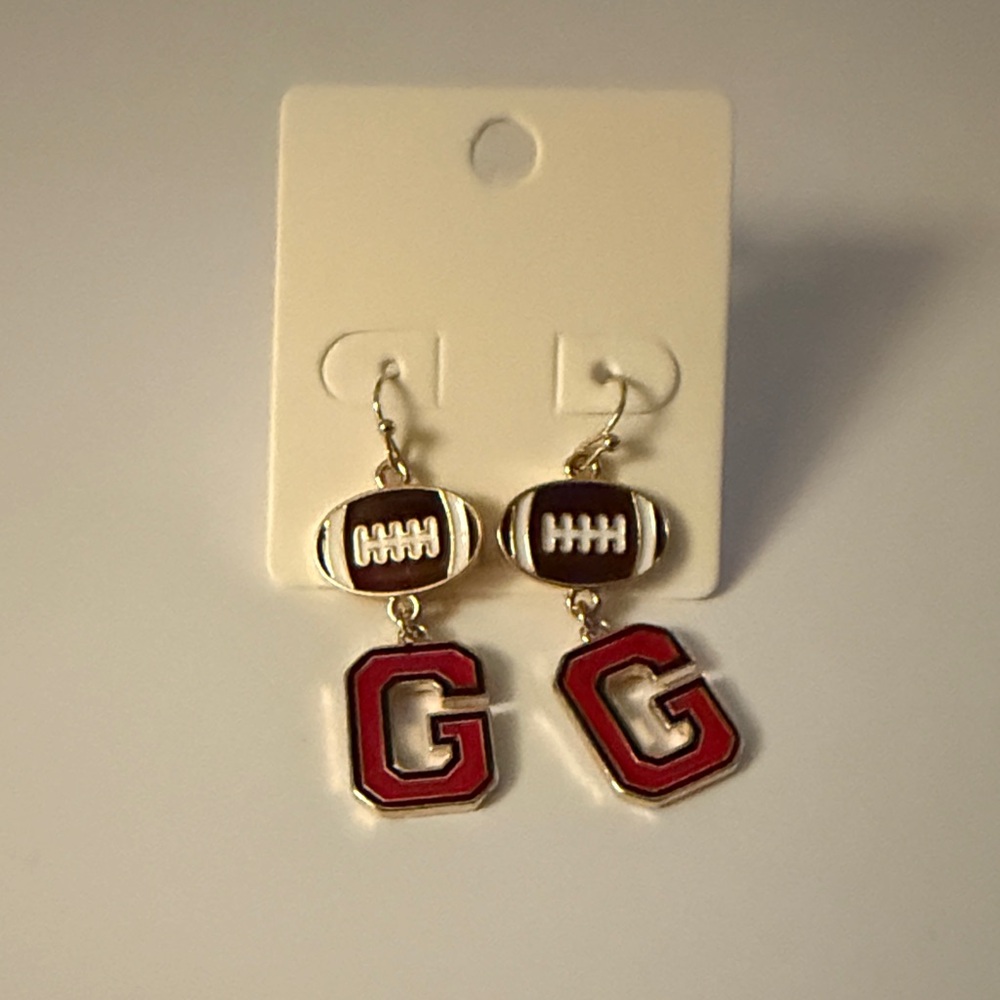 NWT G Football Dangle Earrings